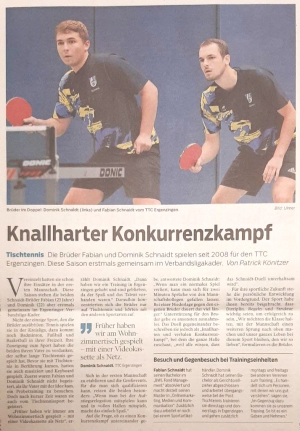 Portrait von Fabian und Dominik im Schwäbischen Tagblatt